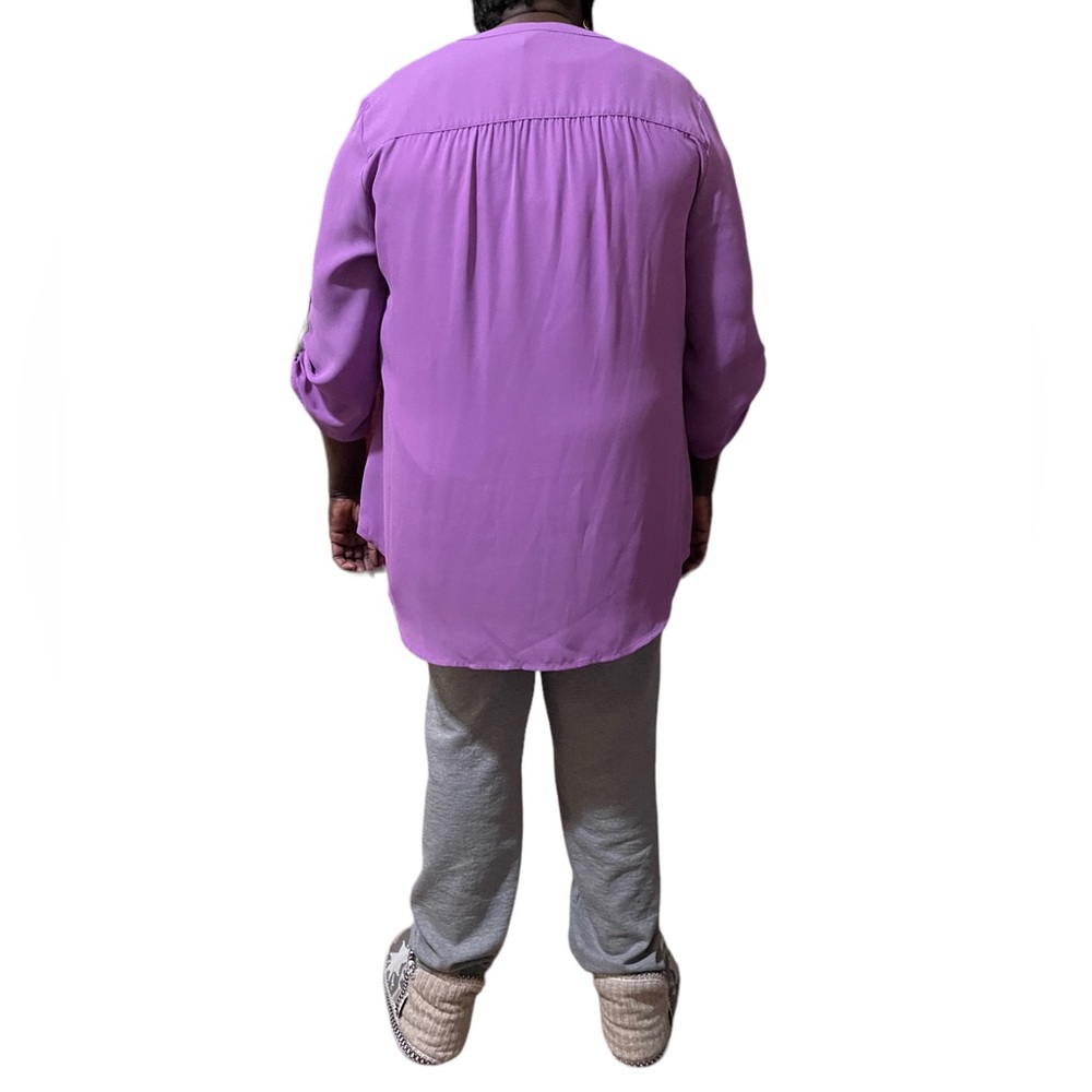 Wild fable lavender colored 3/4 sleeves Hilow blouse - Picture 3 of 3